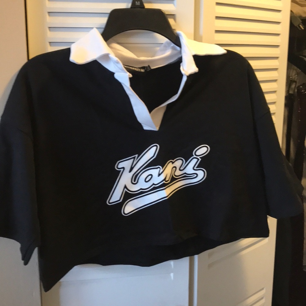 NWT PrettyLittleThing rugby Kani crop top US 2